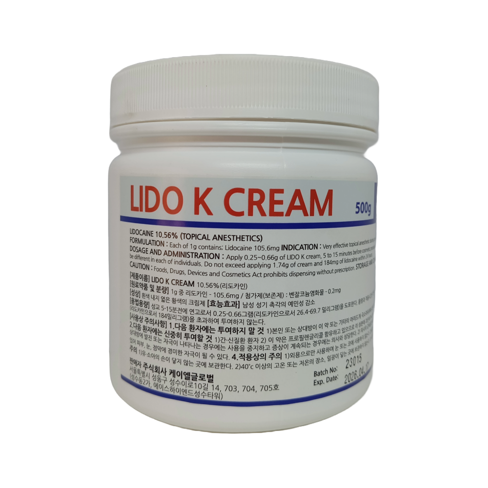 Lido K Cream 10.56% Korean Standard Whitening Numbing Cream